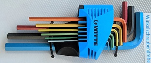 Набор разноцветных угловых шестигранных ключей Witte, 9 предметов