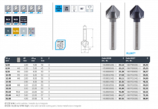Зенкер твёрдосплавной MAYKESTAG (VHM)  90°, d 6.3 DIN 335, ALUNIT, кромки  102°- 138°, 0663700630100