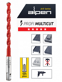 Универсальное сверла Alpen Profi Multicuts, SDS-plus, L=450/400, Ø 8.0, ProfiMulticuts-0057900800100