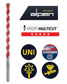 Универсальное сверла Alpen Profi Multicuts, L=200, Ø 6.0, ProfiMulticuts-0072900600100
