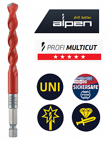 Универсальное сверла Alpen Profi Multicuts (hex), L=100, Ø 5.0, ProfiMulticuts-0027200500100