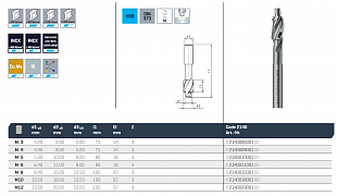 Цековка (Зенкер 180°) MAYKESTAG HSSØ11.0 M6 Z=3, DIN 373, Тип N, fine, 0214001100100