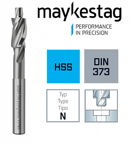 Цековка (Зенкер 180°) MAYKESTAG HSS,Ø 8.0M4 Z=3, DIN 373, Тип N, medial, 0215000800100