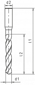 Твердосплавное сверло MAYKESTAG (VHM)  d 8,50 (3хD) L-89 ALUNIT-S, 0672700850100