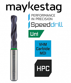 Твердосплавное сверло MAYKESTAG (VHM)  d 13,02 (3хD) L-107 ALUNIT-S, 0672701302100