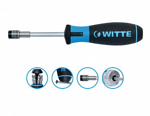 Отертка WITTE BITDRIVE® RATCHET с трещоткой и набором бит PH/PZ, 468021