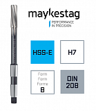 Развертка машинная MAYKESTAG HSS-,Z=8,Ø27.0 H7,левая спираль, DIN 208B,конический хвостовик., 0313002700100