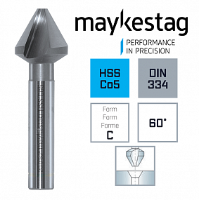 Зенкер MAYKESTAG HSS Co5%, 60°, Ø 8.0 DIN 334, Форма C, Z=3, 0228000800100