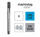 Метчик машинный MAYKESTAG HSS Co5 G 1" DIN 5156, C, прямой., 0490503800100