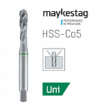 Метчик машинный MAYKESTAG HSS Co5 M 6 DIN 371, C, спиральный 40°, 0480400600100
