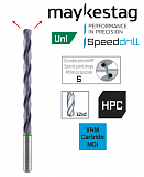 Твердосплавное сверло с СОЖ, MAYKESTAG (VHM) SPEED-DRILL Universal  d 4,50 (12хD) L-102 ALUNIT-S, 0675700450100
