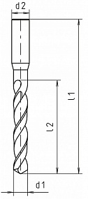 Твердосплавное сверло MAYKESTAG (VHM)  d 19,60 (3хD) L-131 ALUNIT-S, 0672701960100