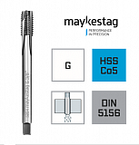 Метчик машинный MAYKESTAG HSS Co5 G 1" DIN 5156, B, прямой., 0520403800100