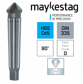 Зенкер MAYKESTAG HSSCo5%, 90°, Ø25.0 DIN 335, Форма D, конический хв., Z=3, 0233002500100