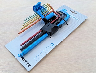 Набор угловых шестигранных ключей Witte 1,5-10,0 мм, 9 предметов, длинные