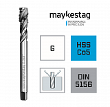 Метчик машинный MAYKESTAG HSS Co5 G 5/8" DIN 5156, C,спиральный 35°., 0505503200100